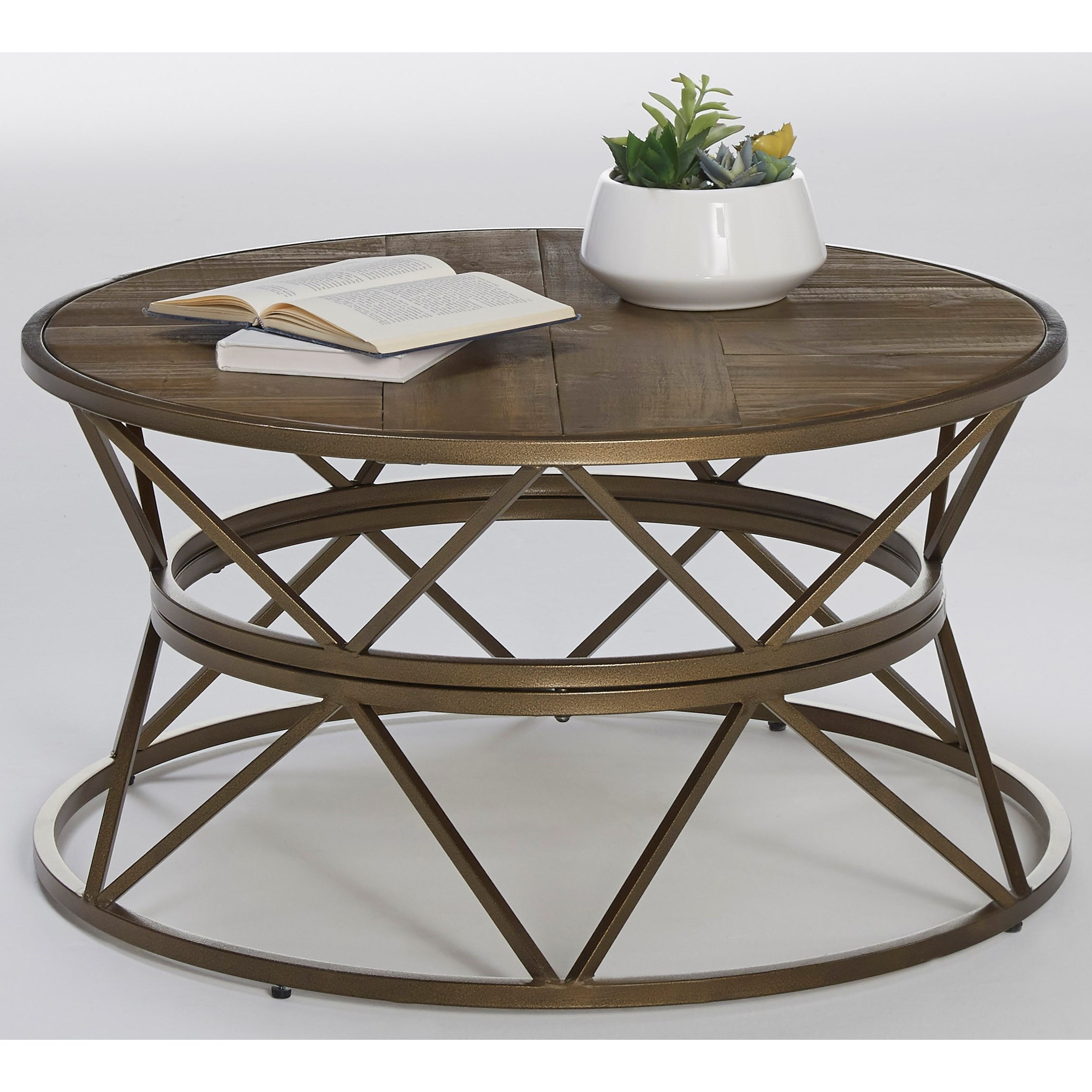 Progressive Furniture SoHo Transitional Round Cocktail Table with Metal